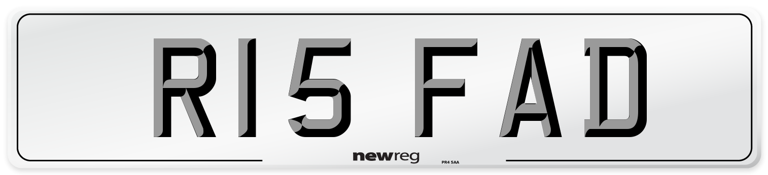 R15 FAD Number Plate from New Reg